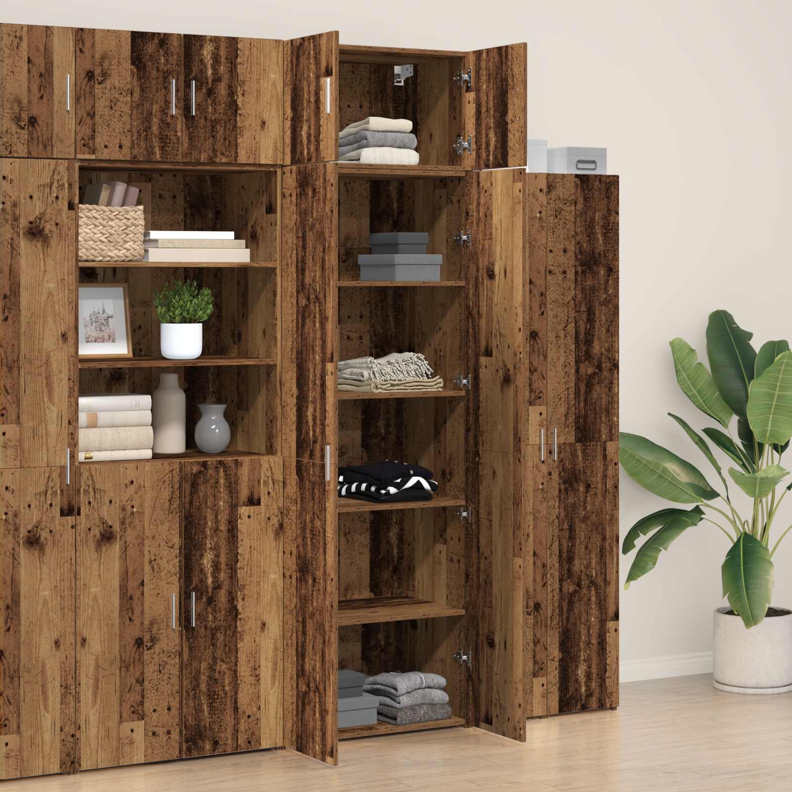 Armoire de rangement 2 pc Bois ancien 70 x 42,5 x 225 cm - XIOS