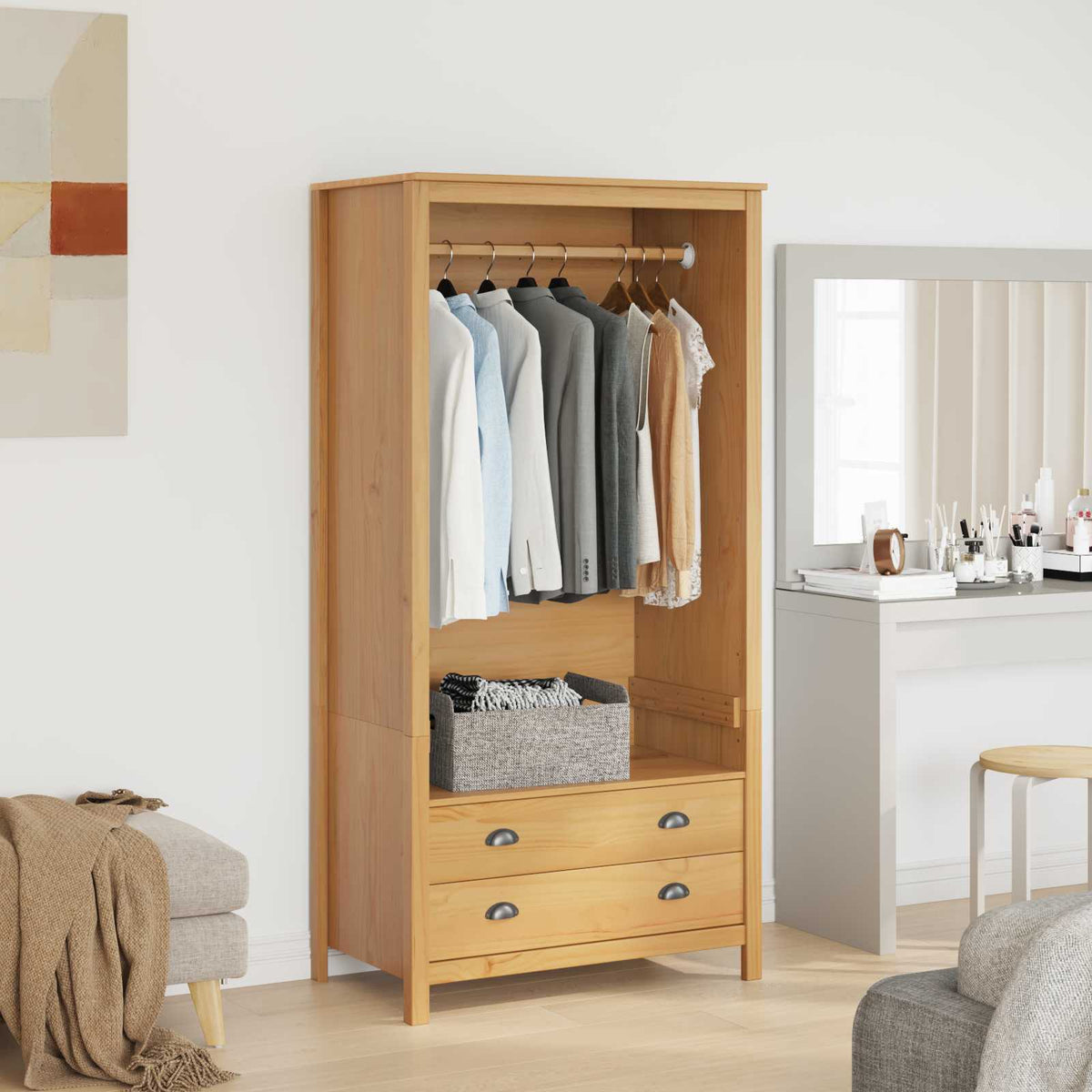 Armoire HILL Marron miel 84 x 50 x 170 cm Pin massif - XIOS