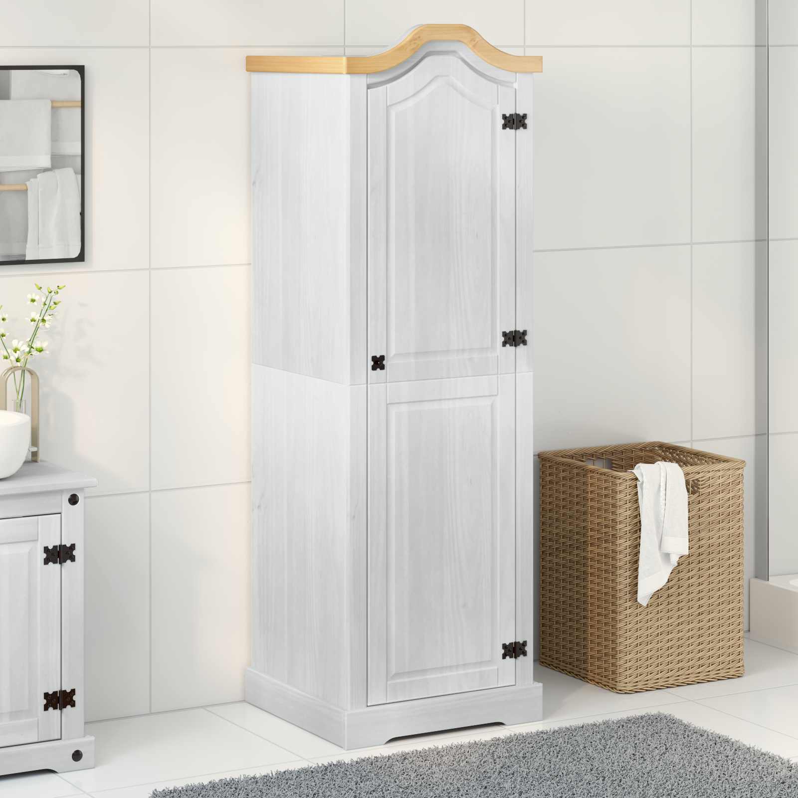 Armoires Blanc 55 x 52 x 170 cm Pin massif - XIOS