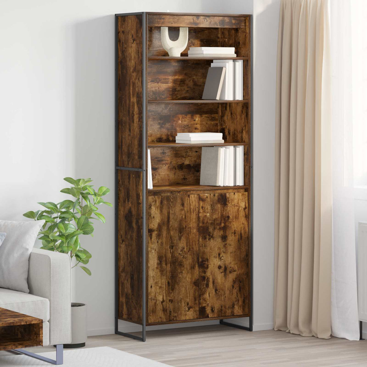 Armoires Hautes Chêne Fumé 79 x 36 x 200 cm Bois d'ingénierie - XIOS