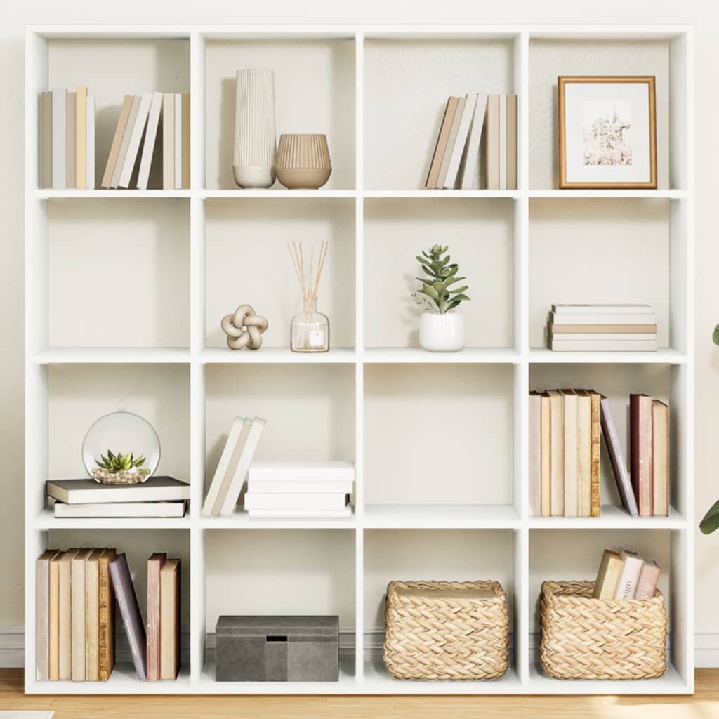 Bibliothèque blanc 137,5x29x137,5 cm bois d'ingénierie - XIOS