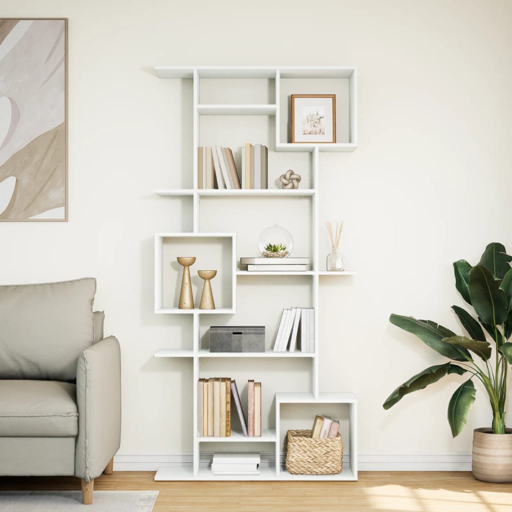 Bibliothèque blanc 92x29x188 cm bois d'ingénierie - XIOS