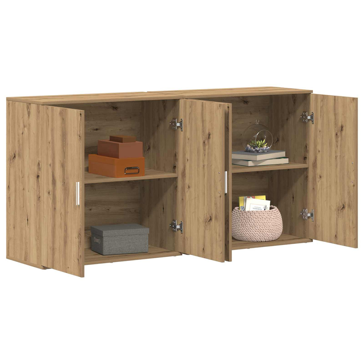 Buffet 2 pc Chêne artisanal 79 x 38 x 80 cm Bois d'ingénierie - XIOS