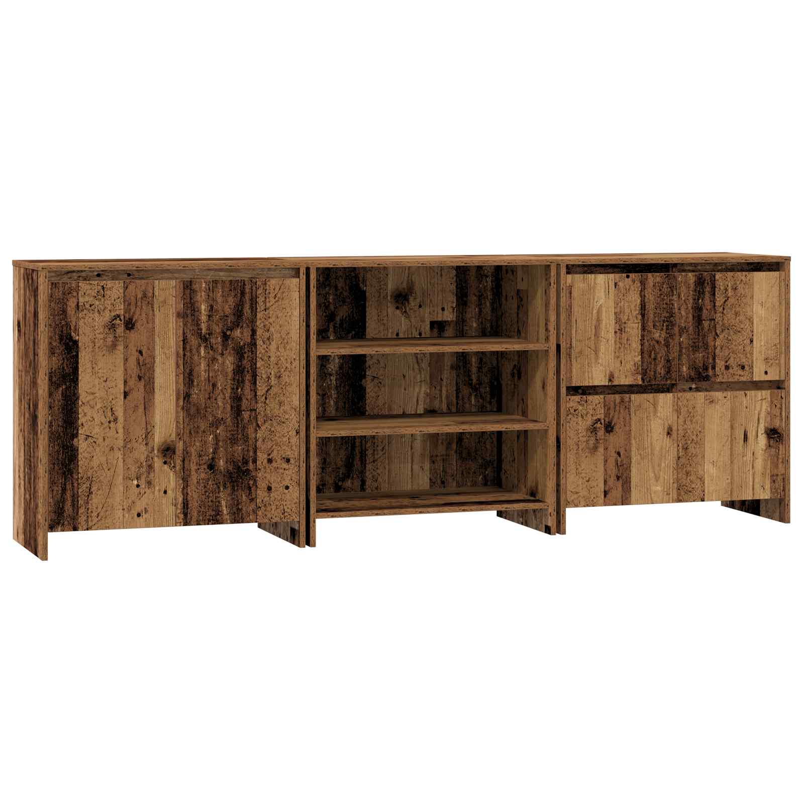 Buffet 3 pc Bois ancien 70 x 41 x 75 cm Bois d'ingénierie - XIOS