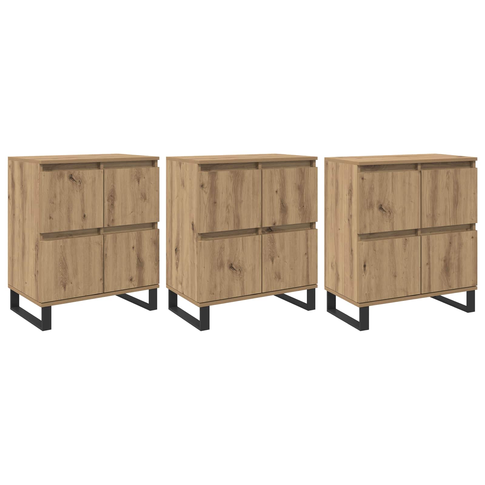 Buffet 3 pc Chêne artisanal 60 x 35 x 70 cm - XIOS