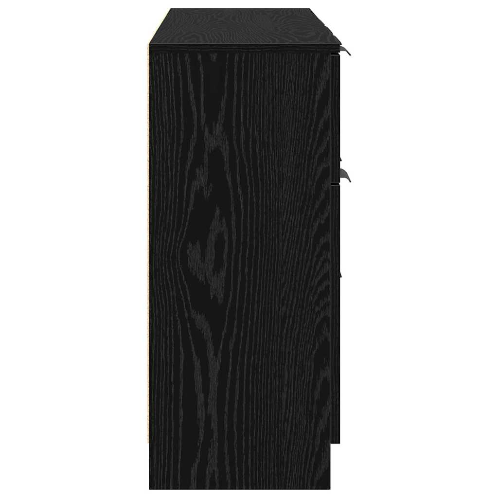 Buffet 3 pc Chêne noir 121 x 30 x 70 cm Bois d'ingénierie - XIOS