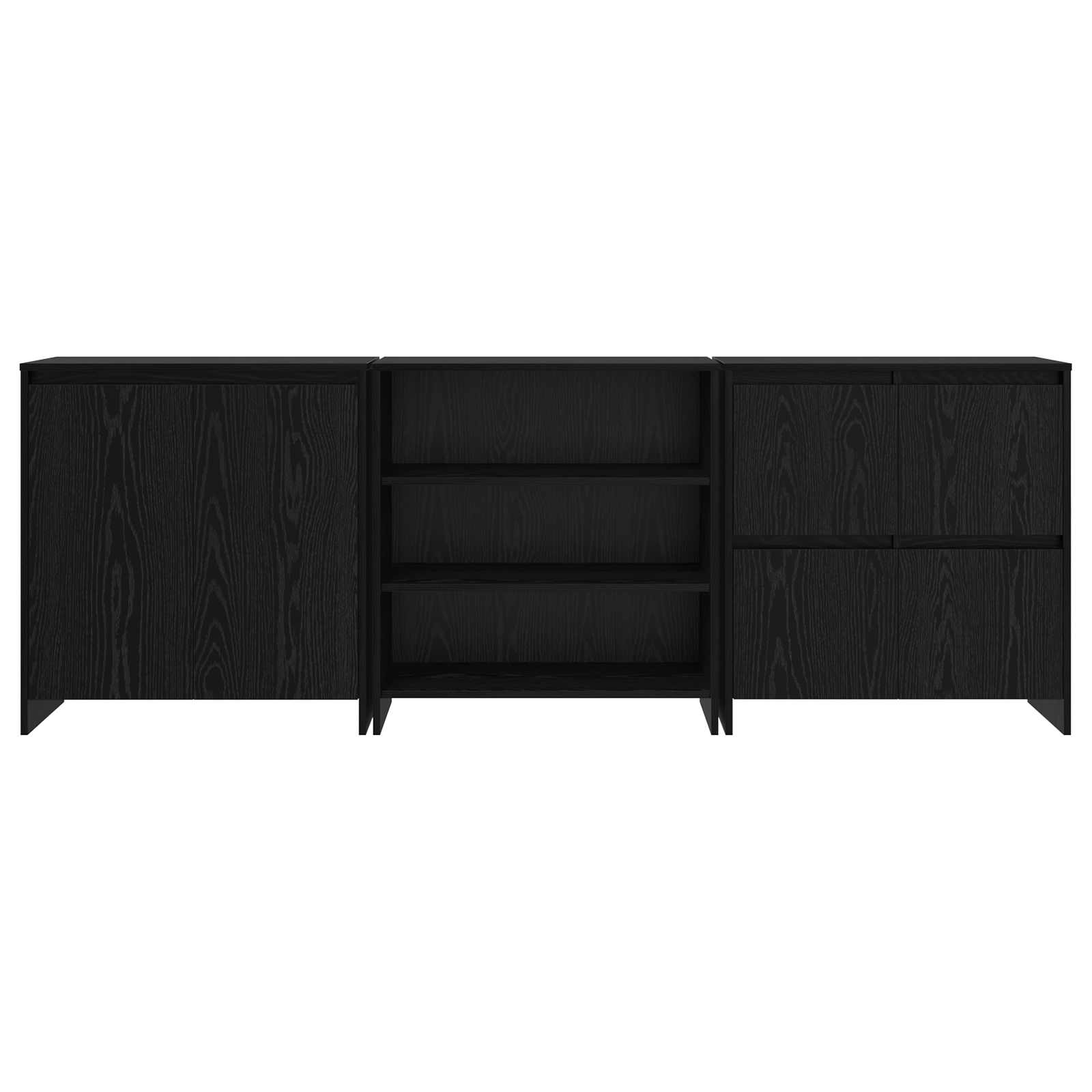 Buffet 3 pc Chêne noir 70 x 41 x 75 cm Bois d'ingénierie - XIOS