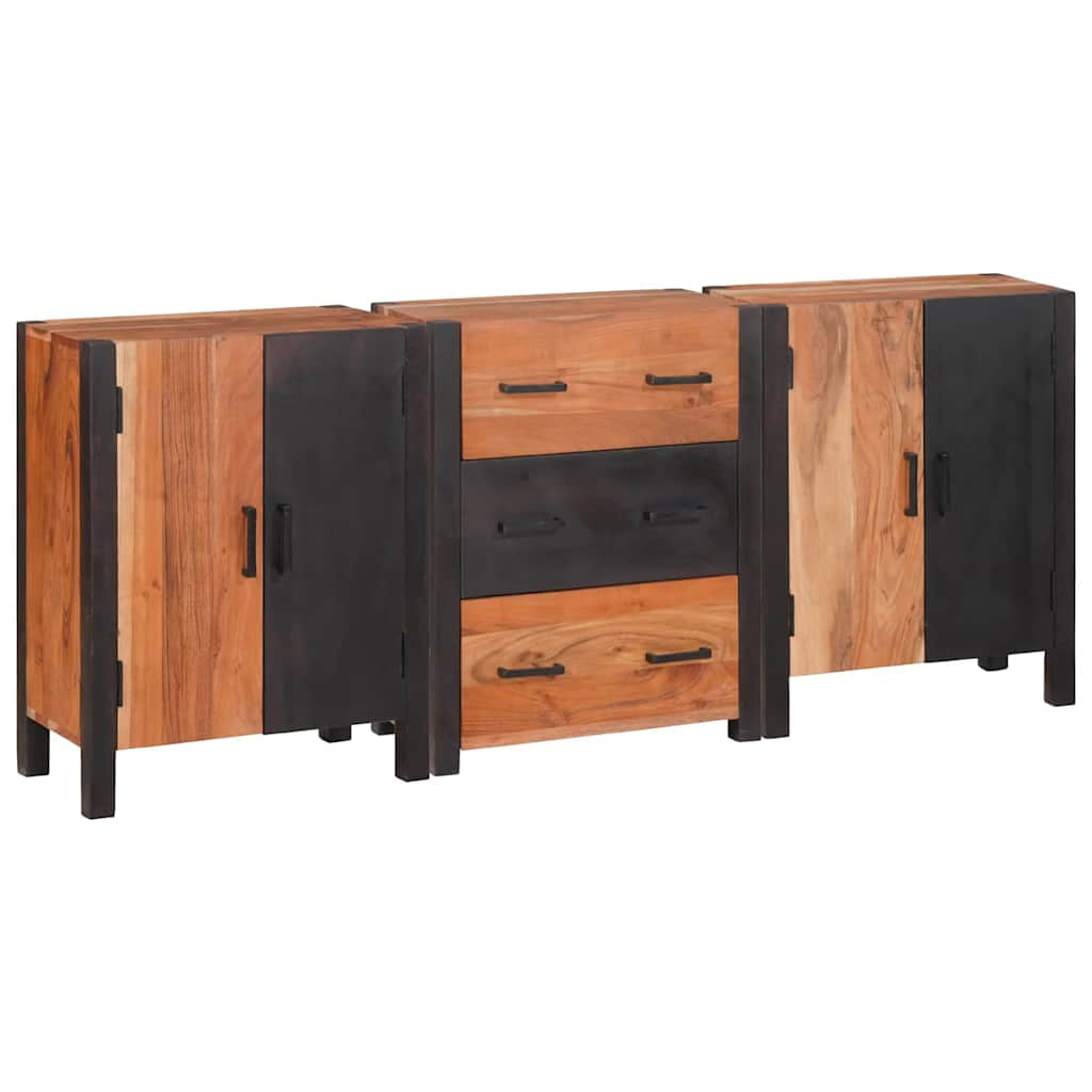 Buffet 3 pc Marron 55 x 30 x 75 cm Bois d’Acacia Massif - XIOS