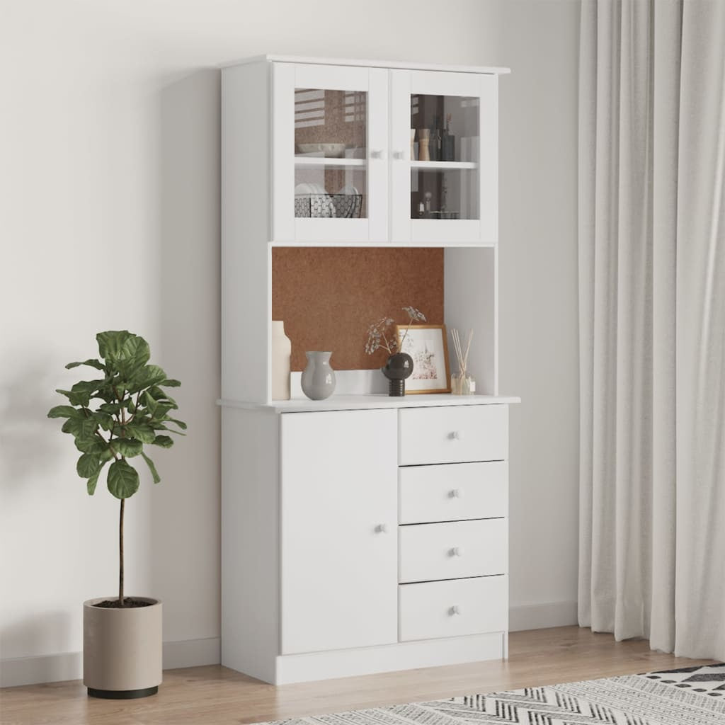 Buffet ALTA blanc 77x35x165 cm bois massif de pin - XIOS