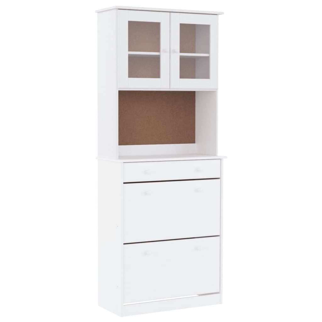 Buffet ALTA blanc 77x35x188 cm bois massif de pin - XIOS