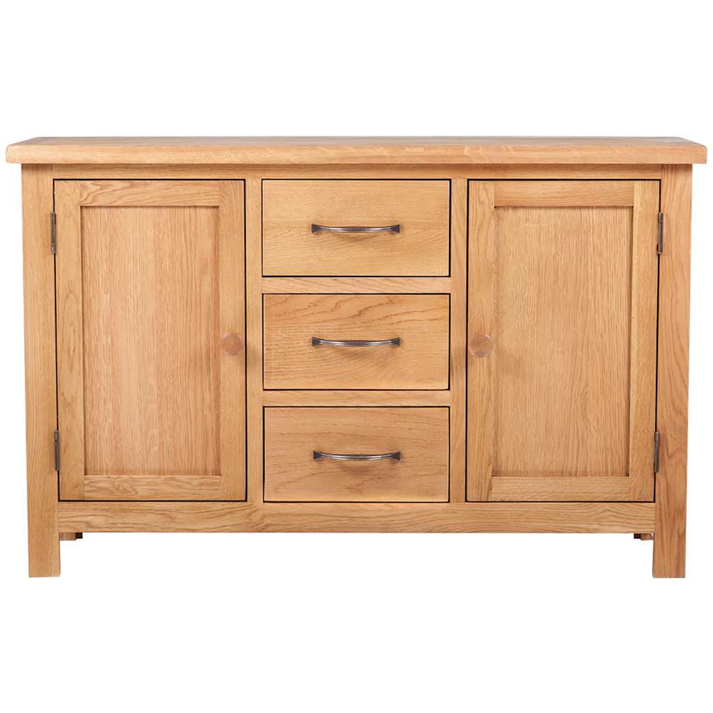 Buffet avec 3 tiroirs 110 x 33,5 x 70 cm Bois de chêne massif - XIOS