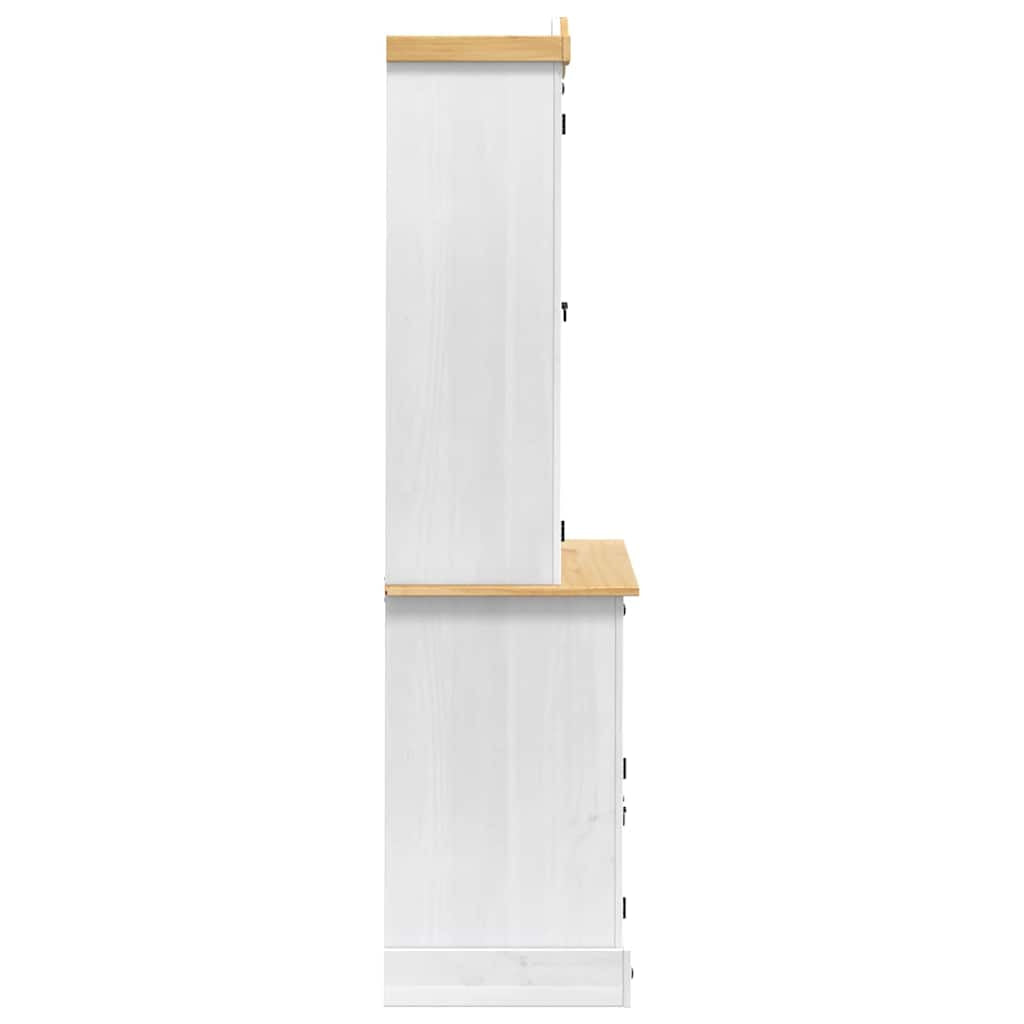 Buffet avec tiroir Corona Blanc 100 x 48,5 x 179 cm Pin massif - XIOS