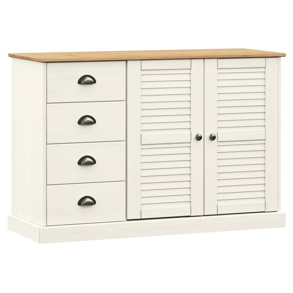 Buffet avec tiroirs VIGO 113x40x75 cm blanc bois massif de pin - XIOS
