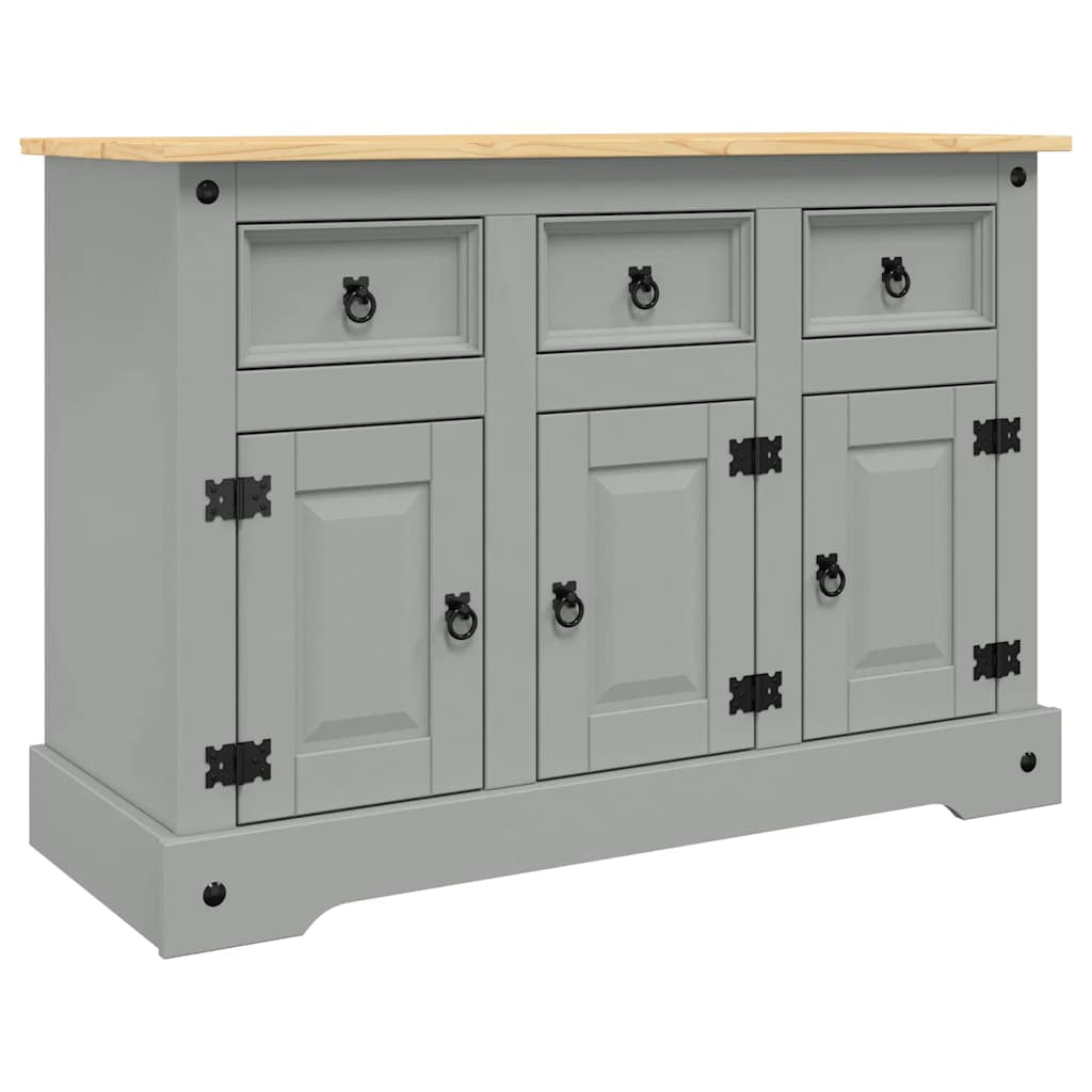 Buffet Corona gris 112x43x78 cm bois massif pin mexicain - XIOS