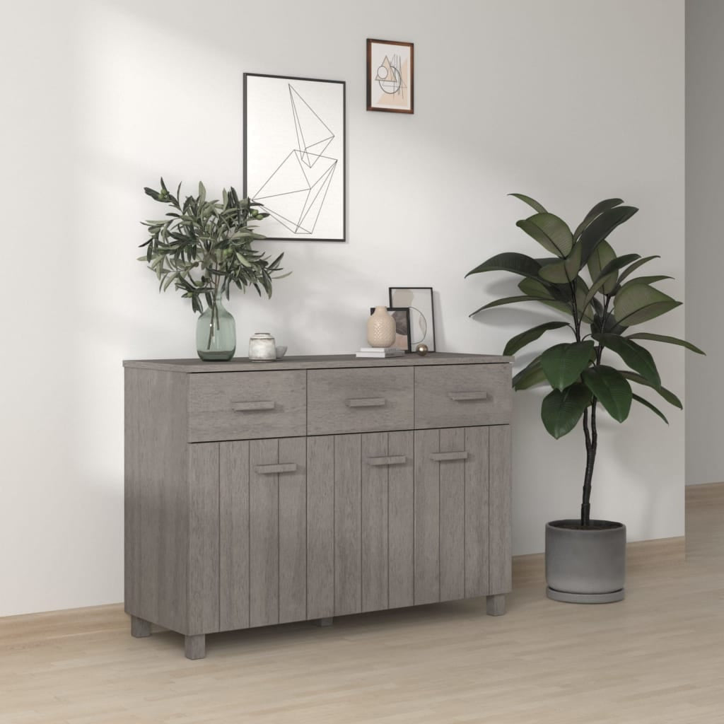 Buffet HAMAR Gris clair 113x40x80 cm Bois massif de pin - XIOS