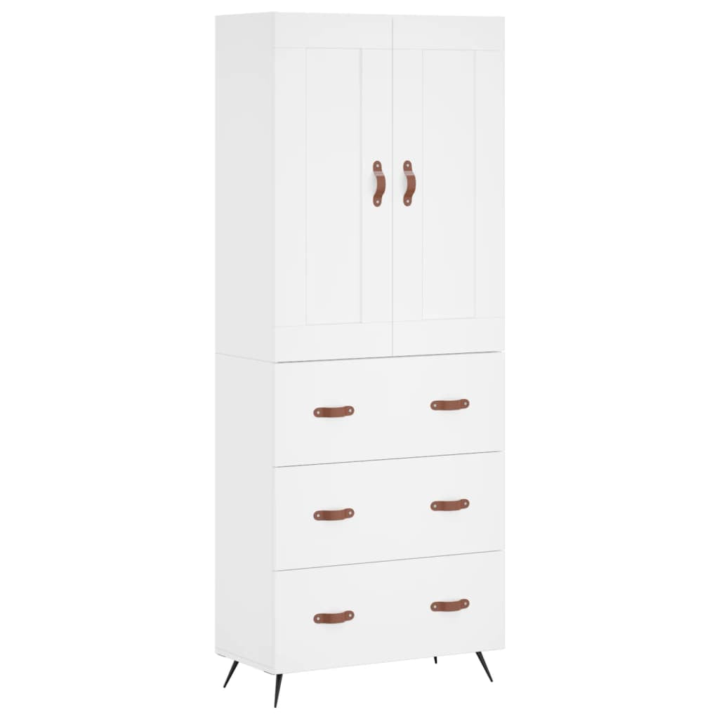 Buffet haut Blanc 69,5x34x180 cm Bois d’ingénierie - XIOS