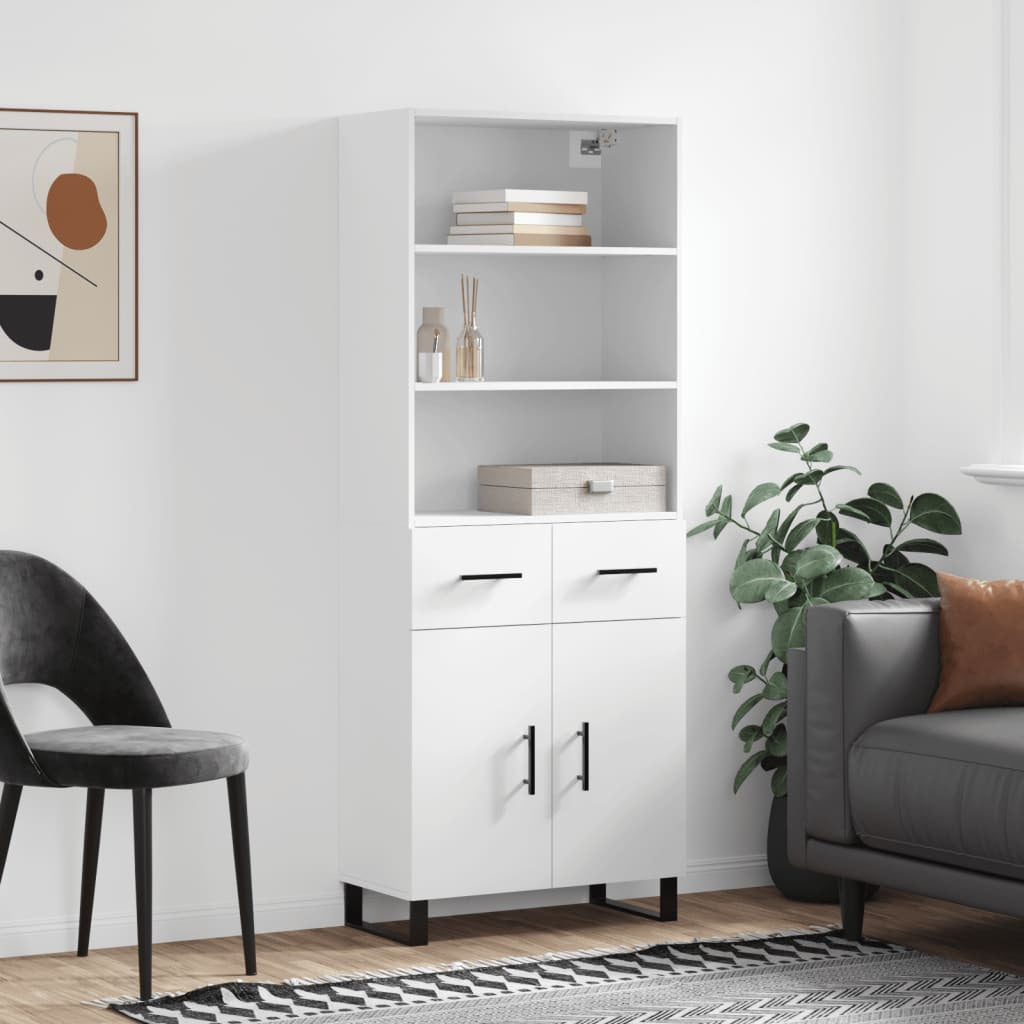 Buffet haut Blanc 69,5x34x180 cm Bois d’ingénierie - XIOS
