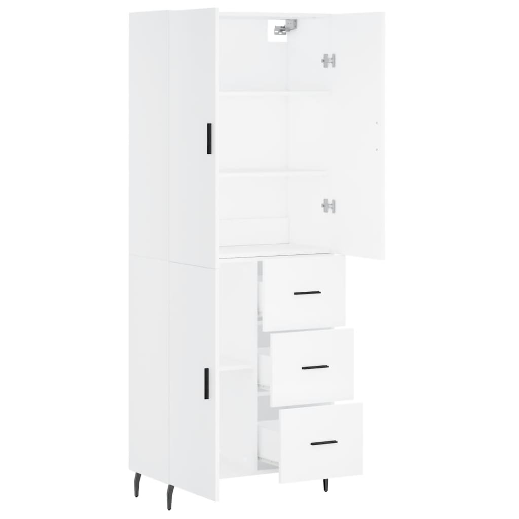 Buffet haut Blanc 69,5x34x180 cm Bois d'ingénierie - XIOS
