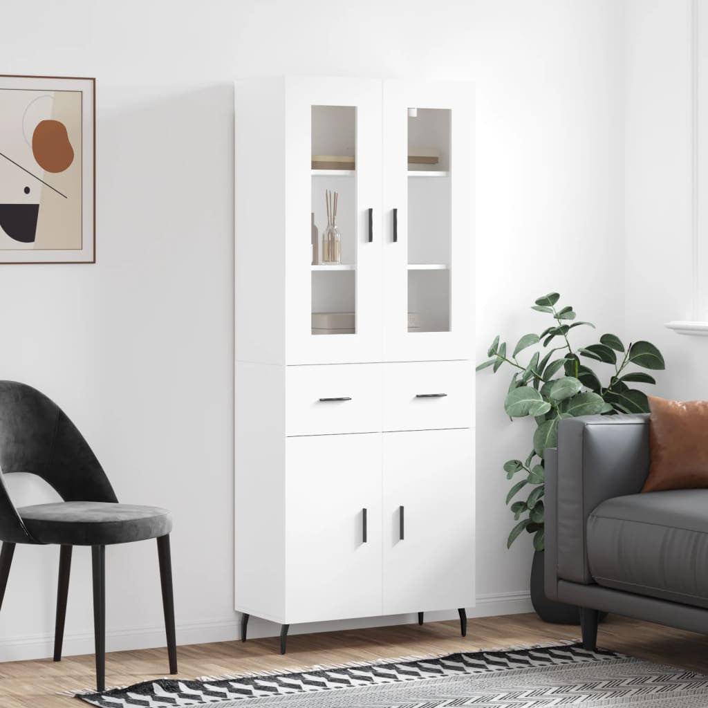 Buffet haut Blanc 69,5x34x180 cm Bois d’ingénierie - XIOS