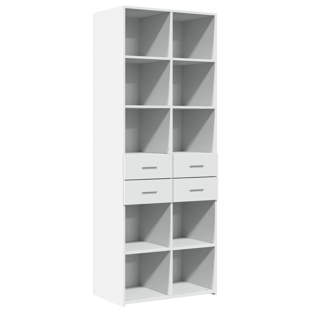 Buffet haut blanc 70x42,5x185 cm bois d’ingénierie - XIOS