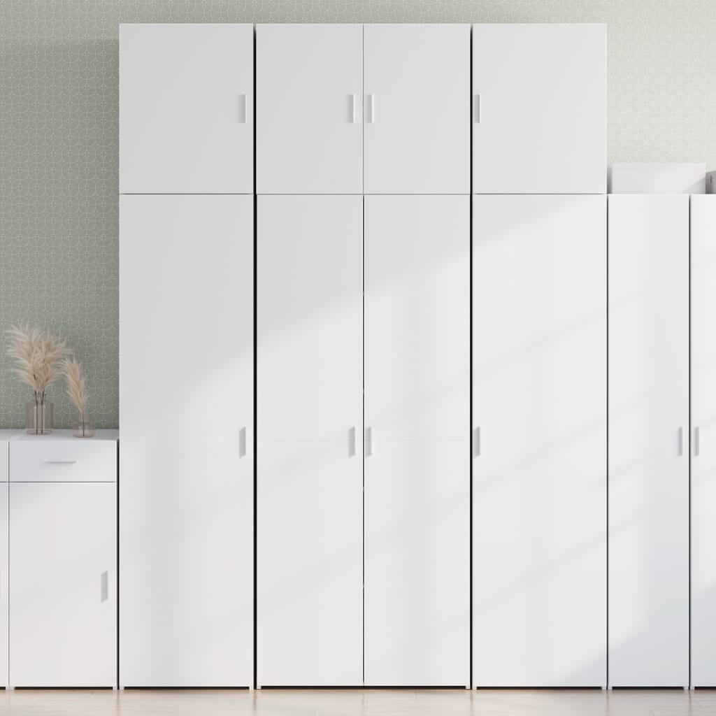 Buffet haut blanc 80x42,5x249 cm bois d’ingénierie - XIOS