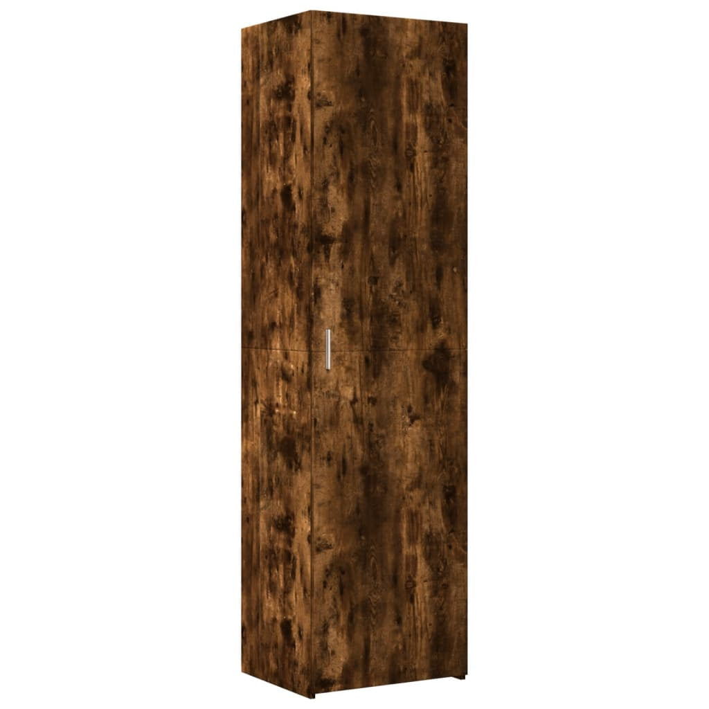 Buffet haut chêne fumé 50x42,5x185 cm bois d’ingénierie - XIOS