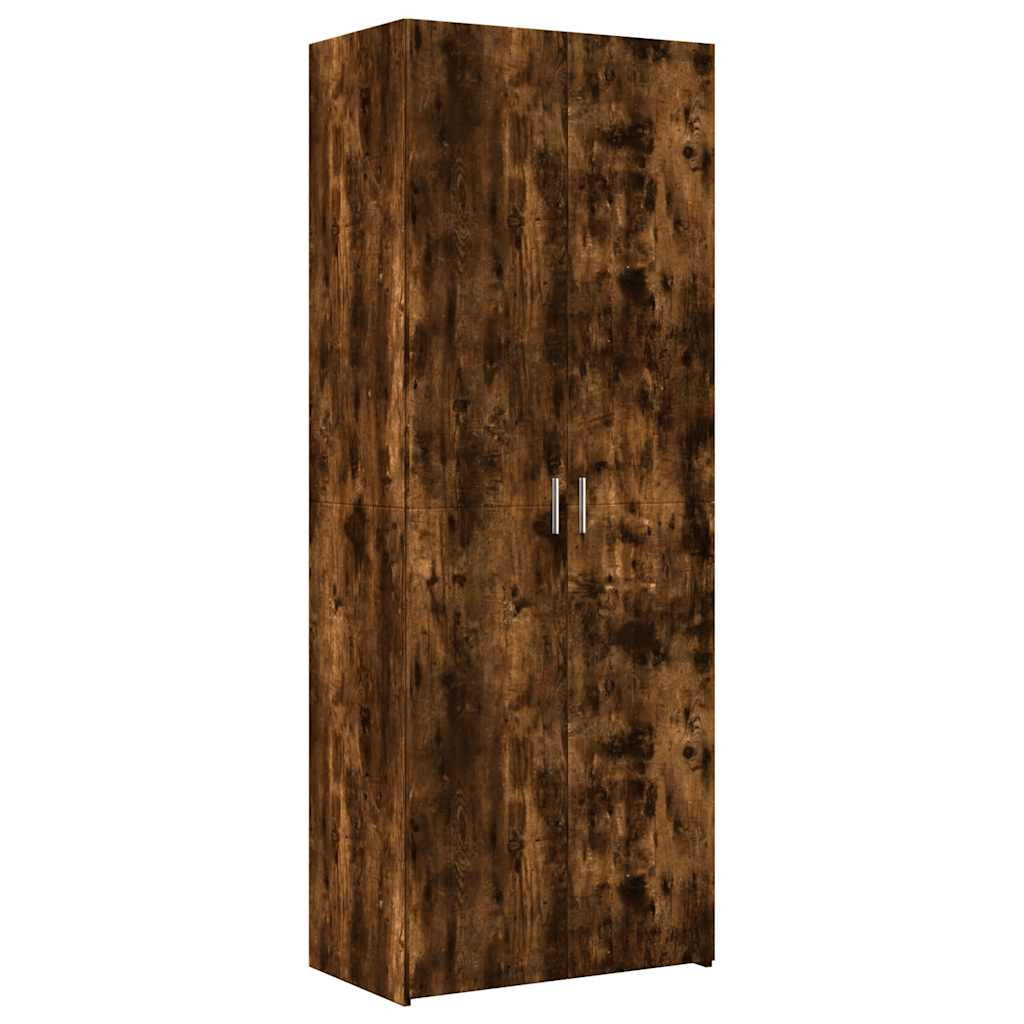 Buffet haut chêne fumé 70x42,5x185 cm bois d’ingénierie - XIOS