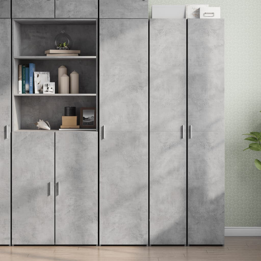 Buffet haut gris béton 40x42,5x185 cm bois d’ingénierie - XIOS