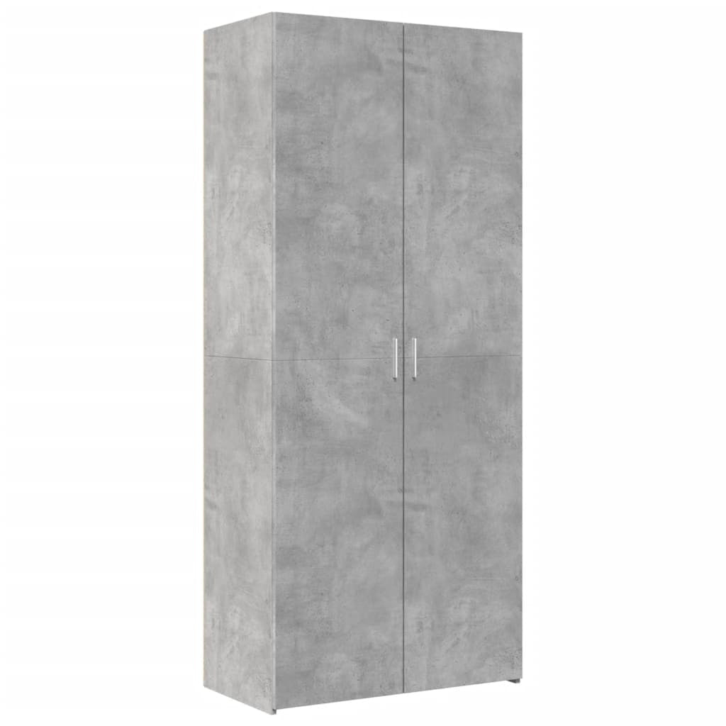 Buffet haut gris béton 80x42,5x185 cm bois d’ingénierie - XIOS