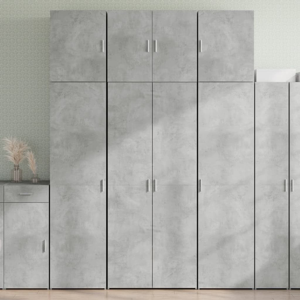 Buffet haut gris béton 80x42,5x249 cm bois d’ingénierie - XIOS
