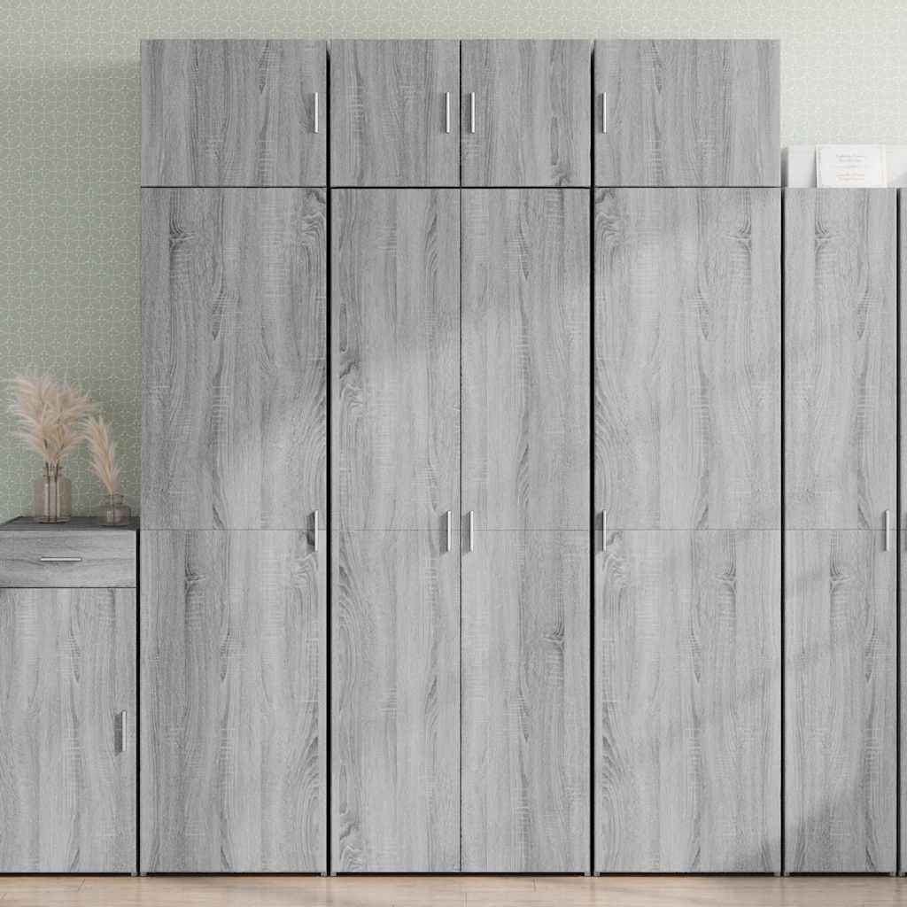 Buffet haut sonoma gris 70x42,5x185 cm bois d’ingénierie - XIOS