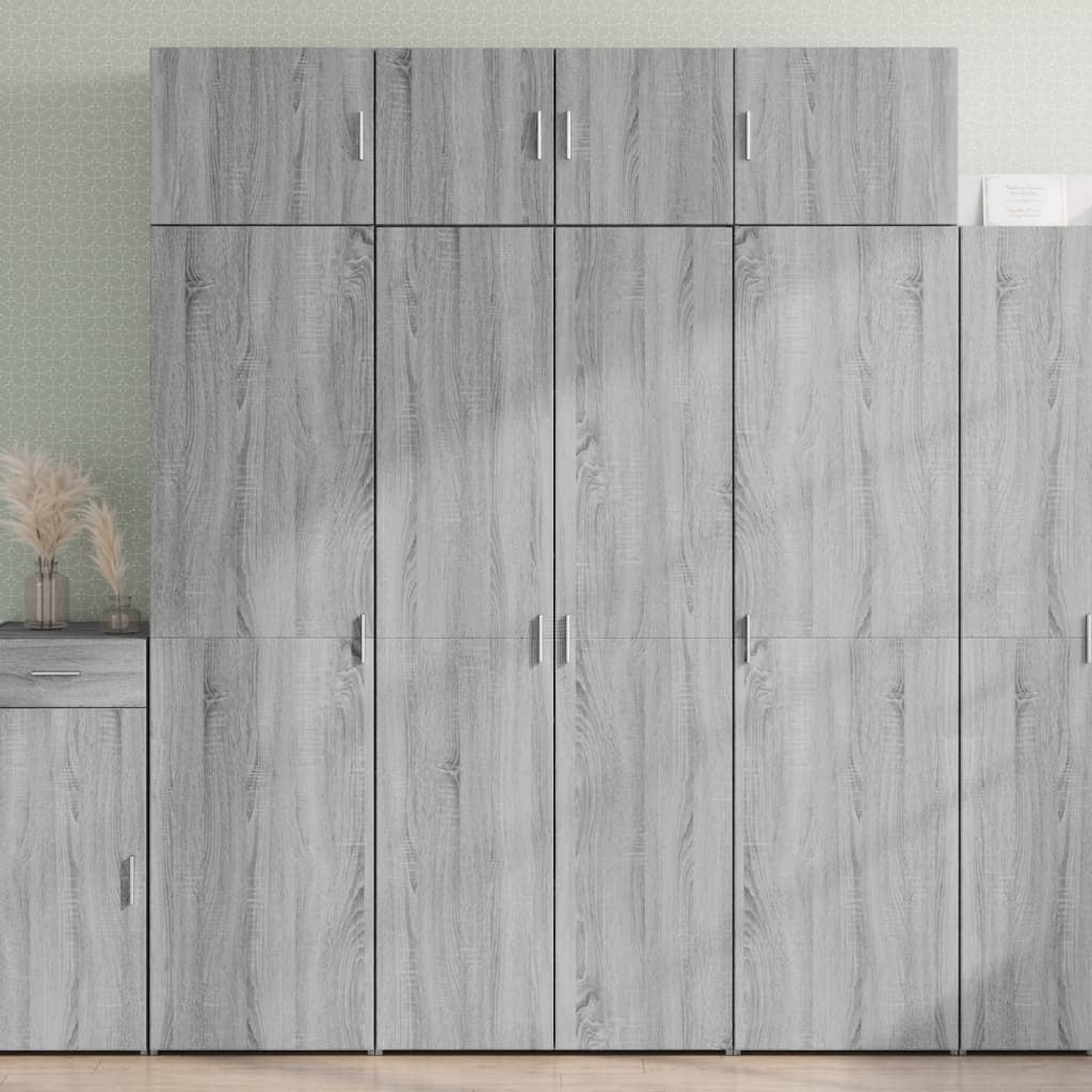 Buffet haut sonoma gris 80x42,5x185 cm bois d’ingénierie - XIOS