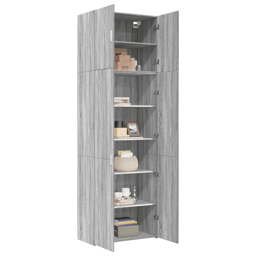 Buffet haut sonoma gris 80x42,5x249 cm bois d'ingénierie - XIOS