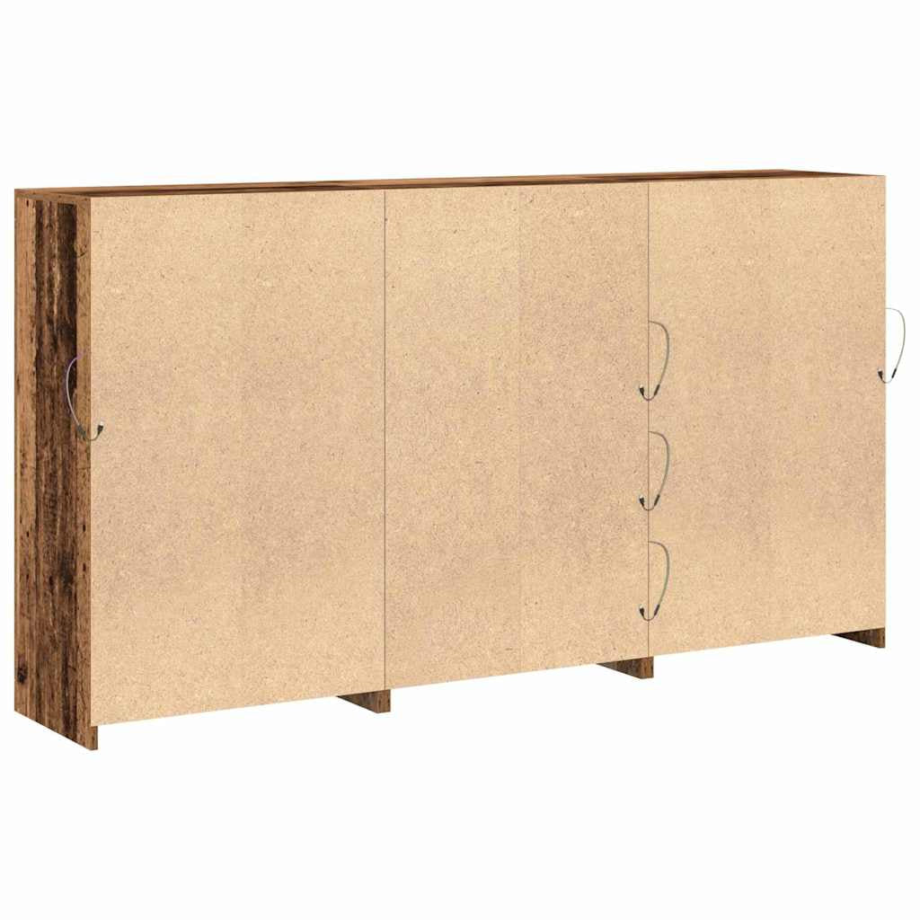 Buffet LED 3 pc Bois ancien 202 x 37 x 100 cm Bois d’ingénierie - XIOS