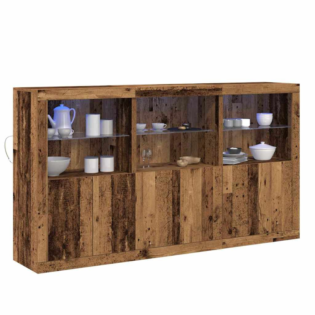 Buffet LED Bois ancien 181,5 x 37 x 100 cm Bois d’ingénierie - XIOS