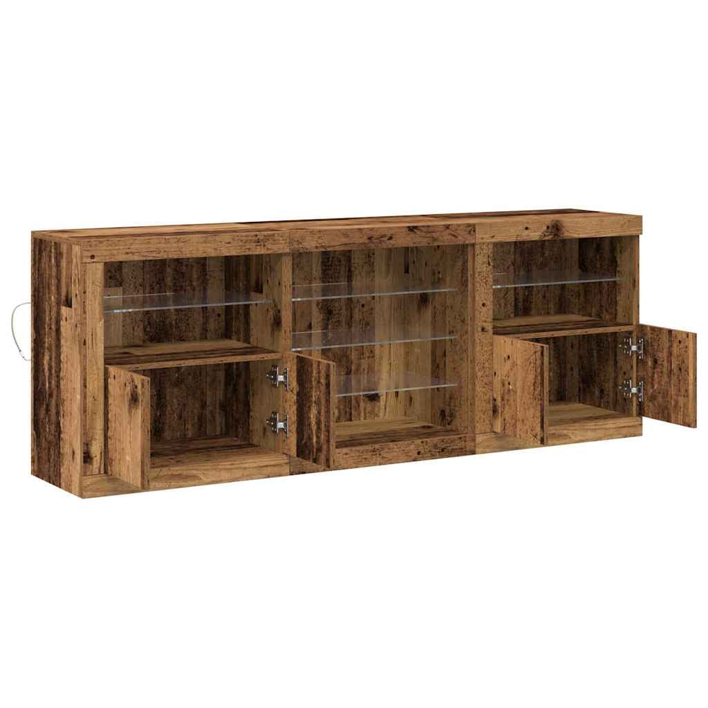 Buffet LED Bois ancien 181,5 x 37 x 67 cm Bois d’ingénierie - XIOS