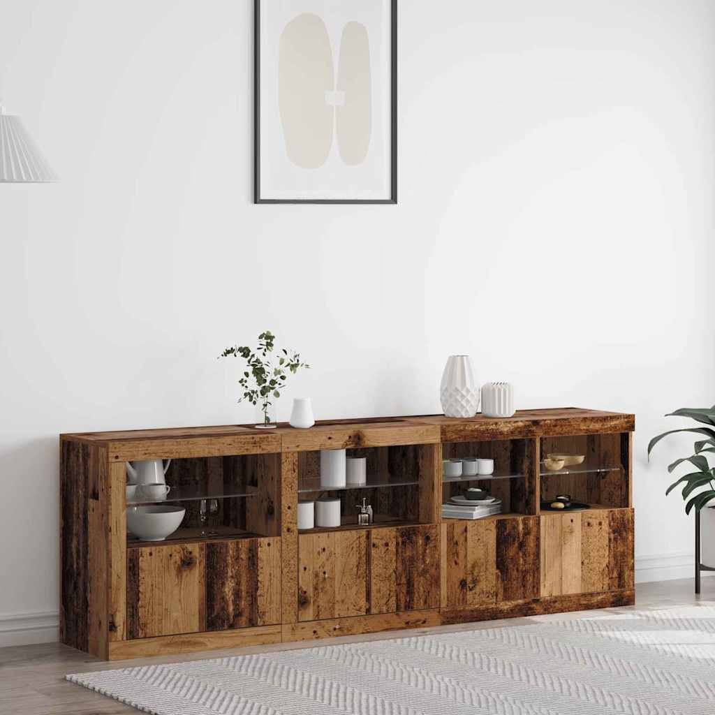 Buffet LED Bois ancien 202 x 37 x 67 cm Bois d’ingénierie - XIOS