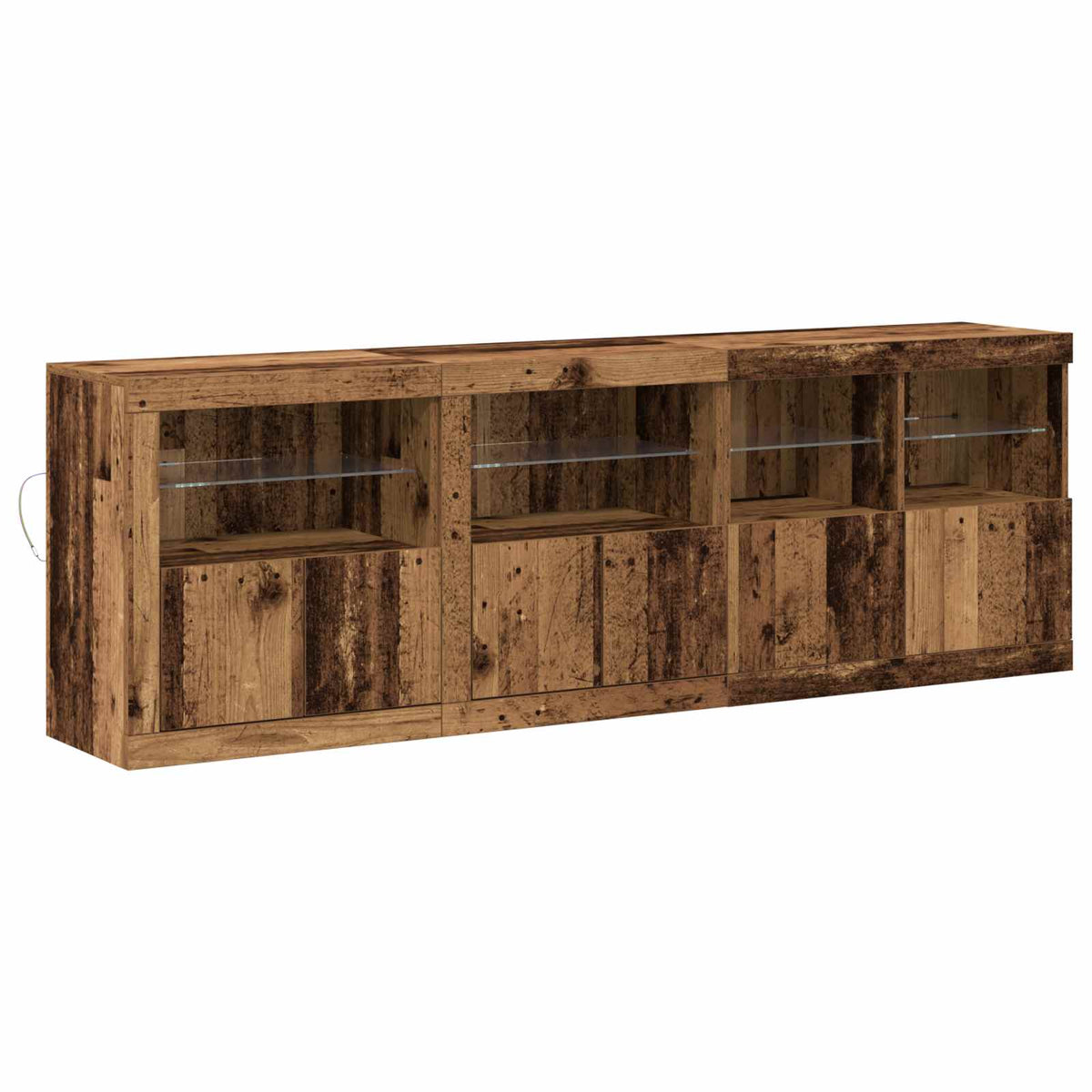 Buffet LED Bois ancien 202 x 37 x 67 cm Bois d'ingénierie - XIOS