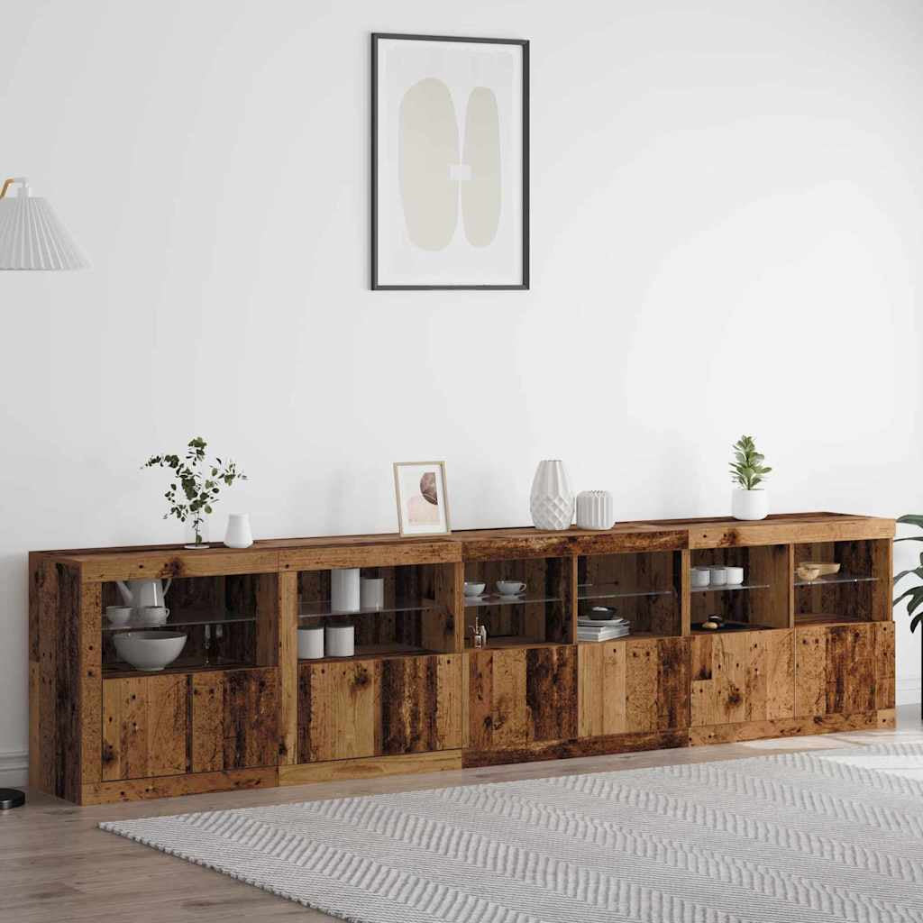 Buffet LED Bois ancien 283 x 37 x 67 cm Bois d’ingénierie - XIOS