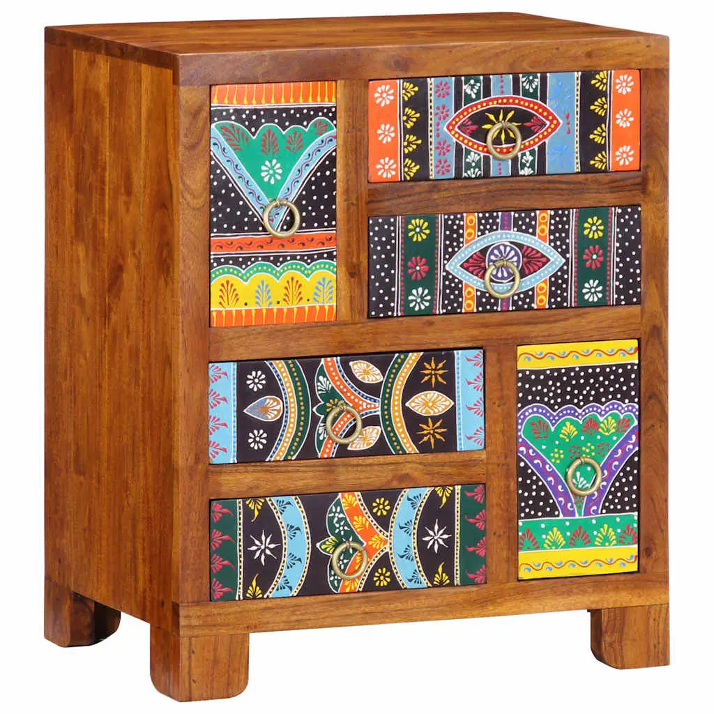 Buffet multicolore 50x35x60 cm bois massif d’acacia - XIOS