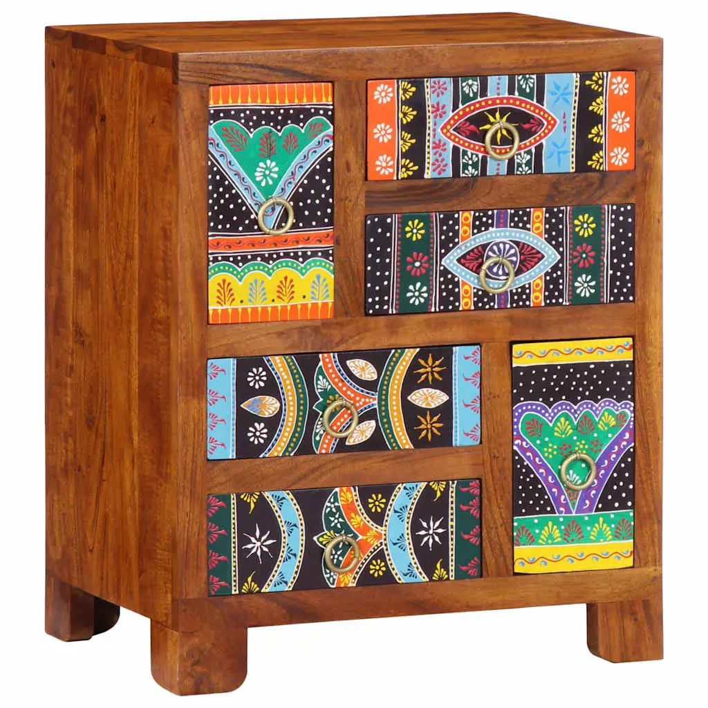 Buffet multicolore 50x35x60 cm bois massif d’acacia - XIOS