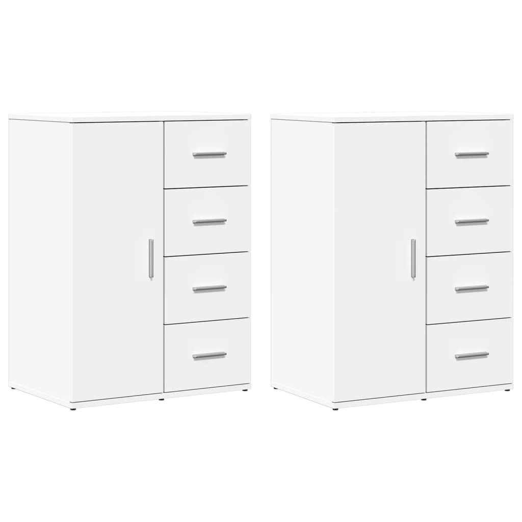 Buffets 2 pcs blanc 59x39x80 cm bois d’ingénierie - XIOS