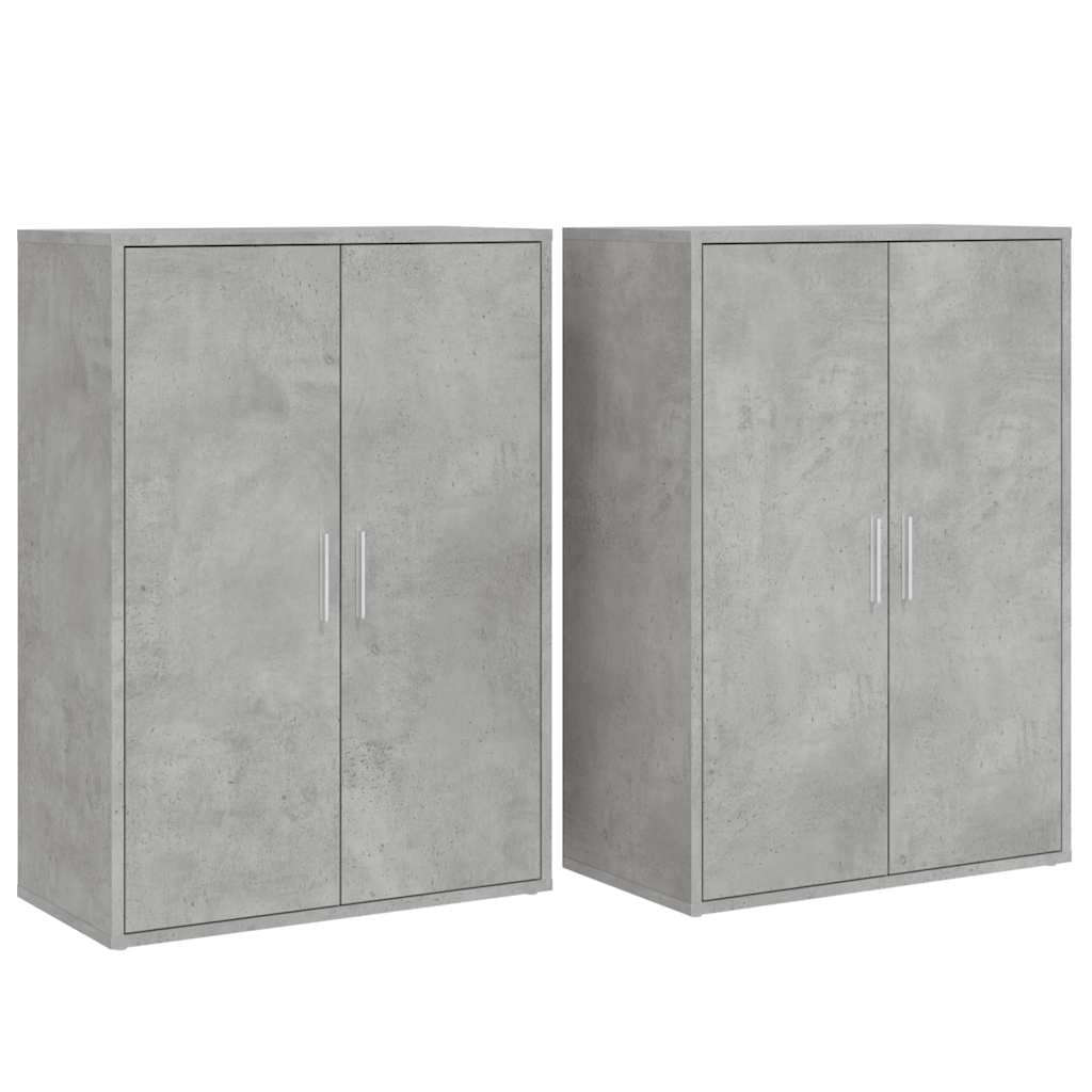 Buffets 2 pcs gris béton 60x31x84 cm bois d’ingénierie - XIOS