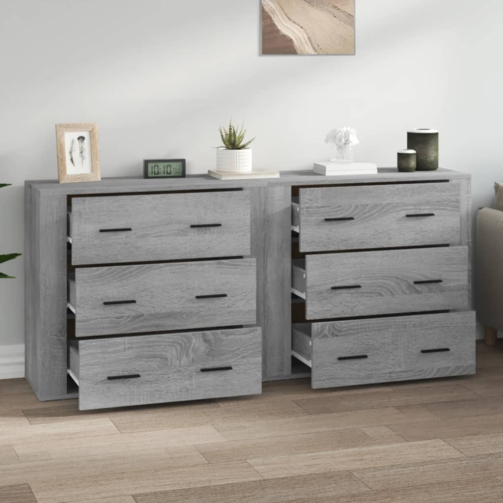 Buffets 2 pcs sonoma gris bois d’ingénierie - XIOS
