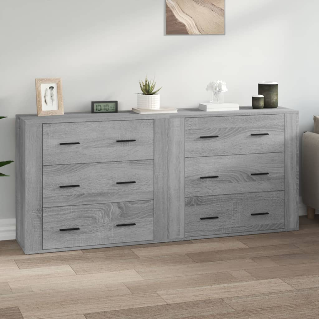 Buffets 2 pcs sonoma gris bois d’ingénierie - XIOS