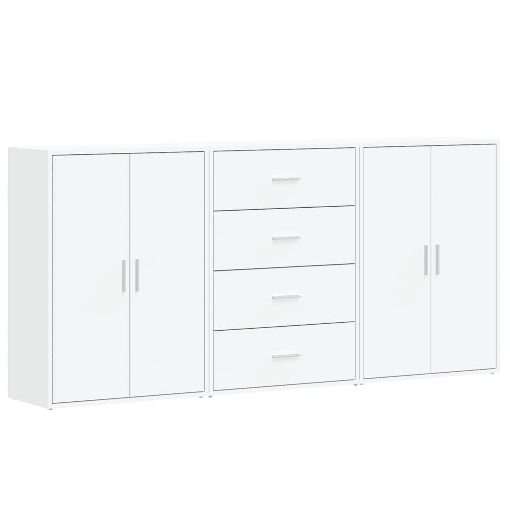 Buffets 3 pcs blanc 60x31x84 cm bois d’ingénierie - XIOS