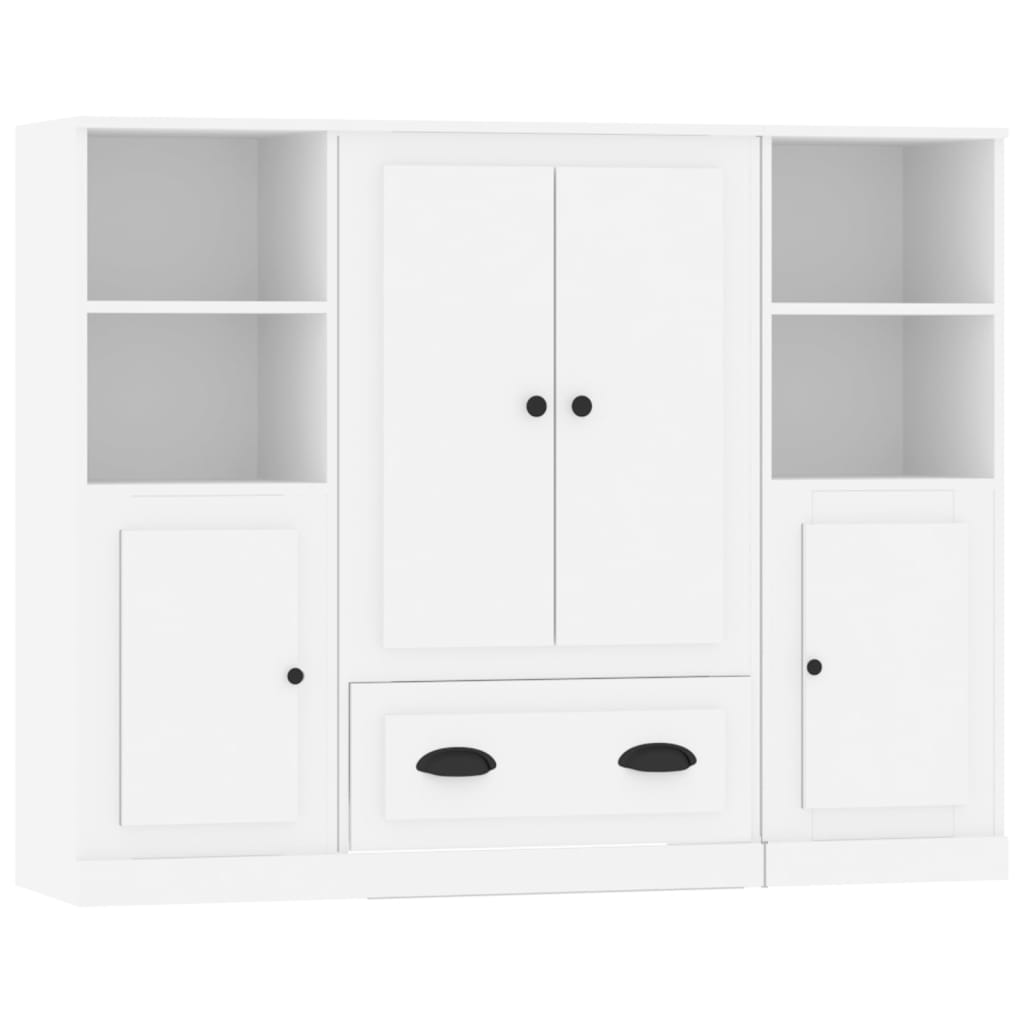 Buffets 3 pcs blanc bois d’ingénierie - XIOS