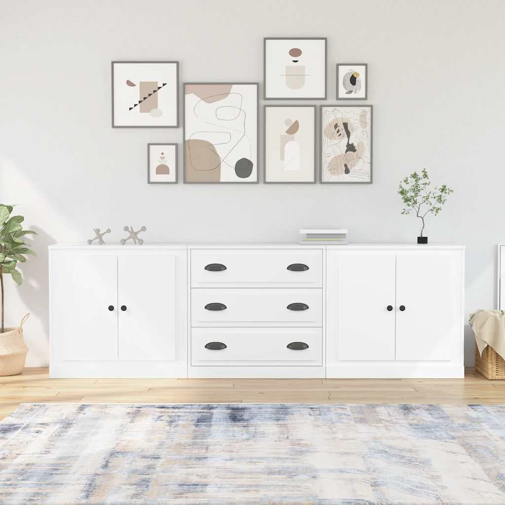 Buffets 3 pcs Blanc Bois d’ingénierie - XIOS