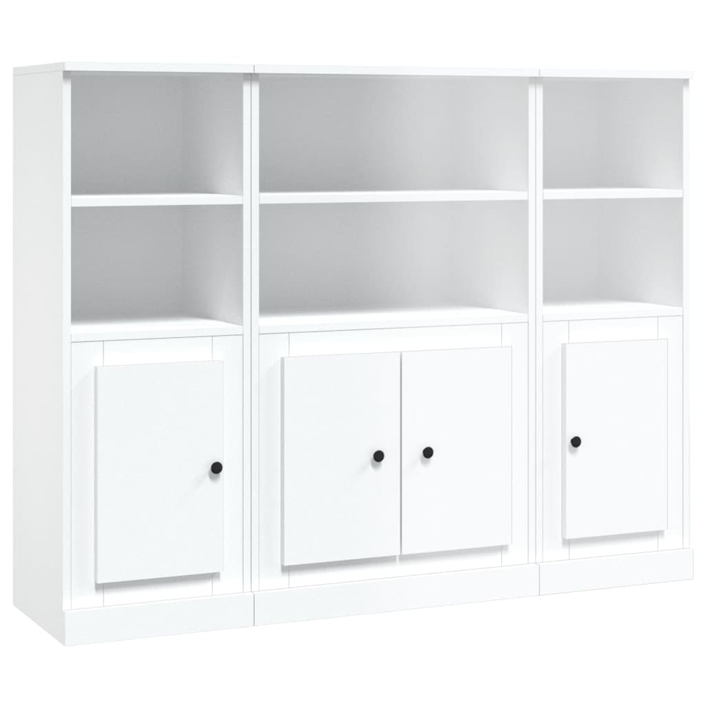 Buffets 3 pcs blanc bois d’ingénierie - XIOS