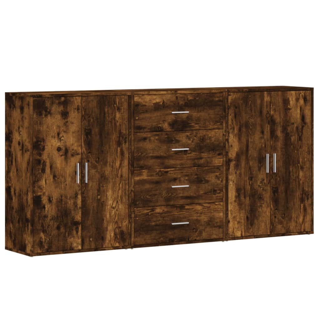 Buffets 3 pcs chêne fumé 60x31x84 cm bois d’ingénierie - XIOS